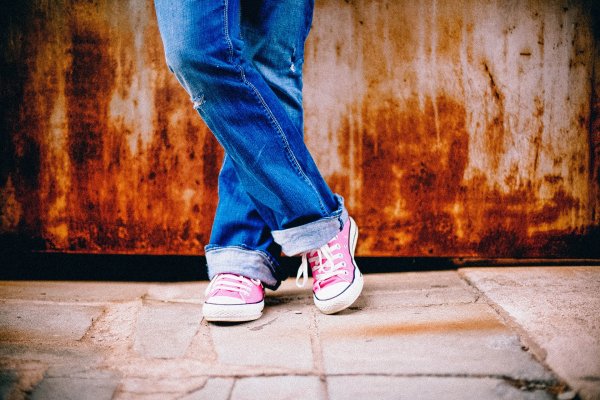 Makkelijke schoenen aan voor een workwalk.